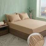 Beige Plain Fitted-Sheet T200