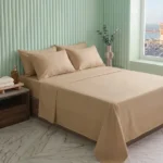 Beige Plain Flat sheet T600