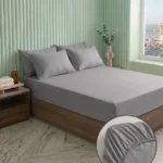 Gray Plain Fitted-Sheet T200